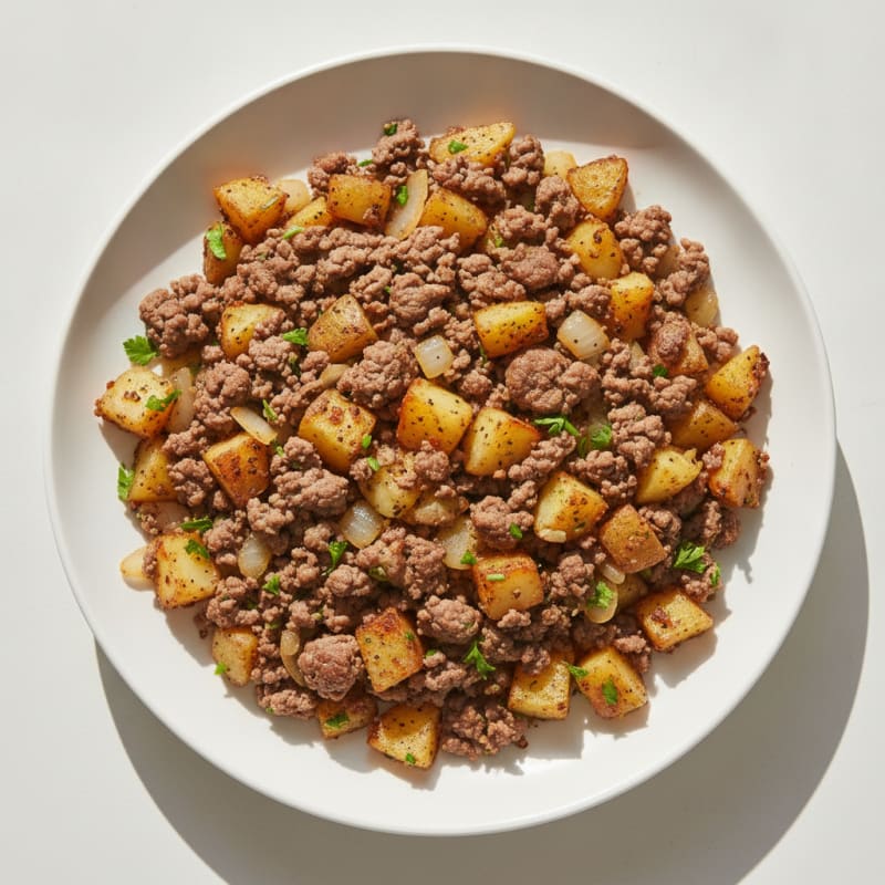 Savory Ground Beef and Potato Hash