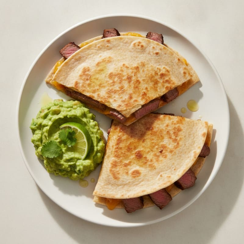 Carne Asada Quesadillas with Guacamole