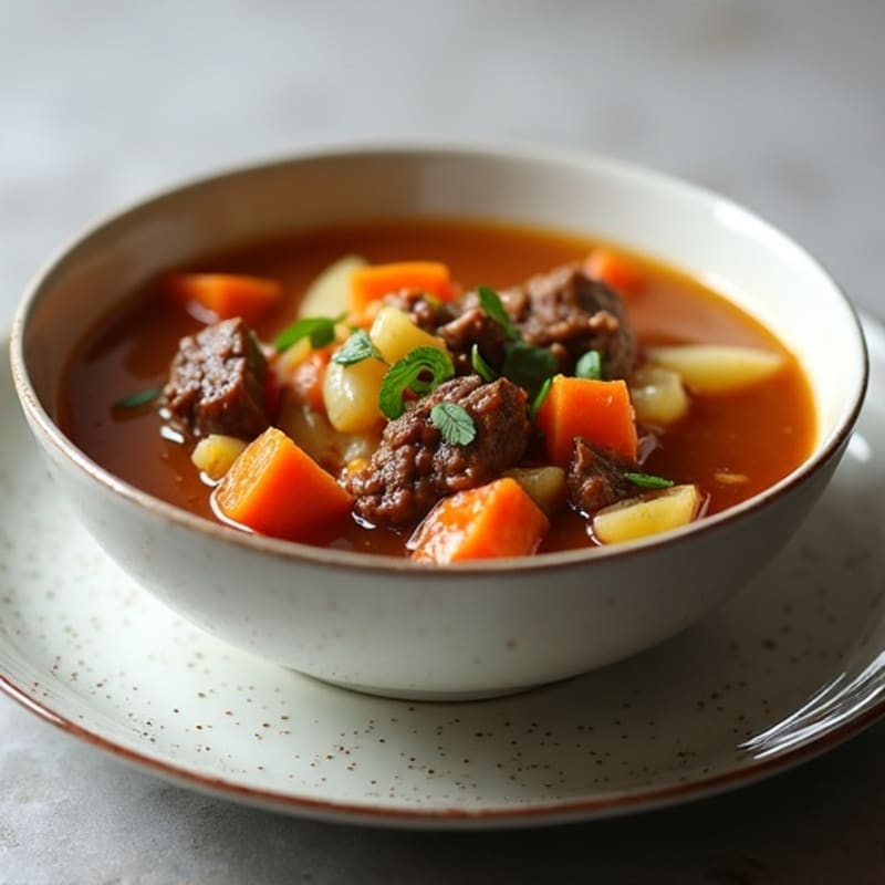 Hearty Lean Beef and Caramelized Onion Soup