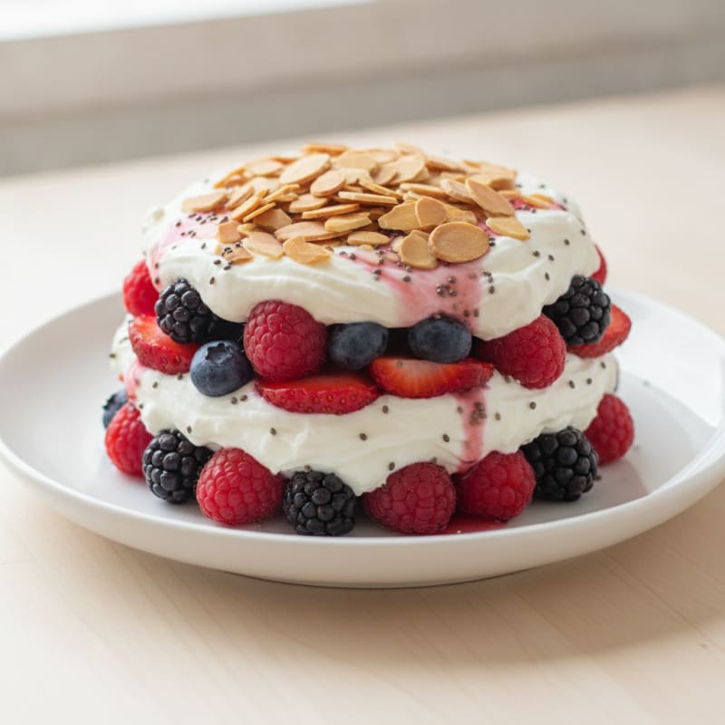 Greek Yogurt Protein Parfait with Mixed Berries