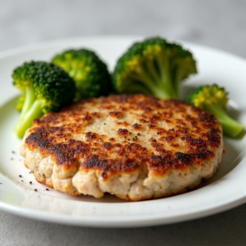 Seared Turkey Patties with Roasted Broccoli