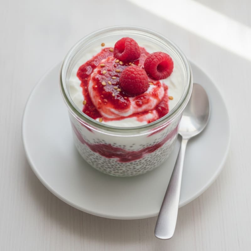 Raspberry Greek Yogurt Chia Pudding