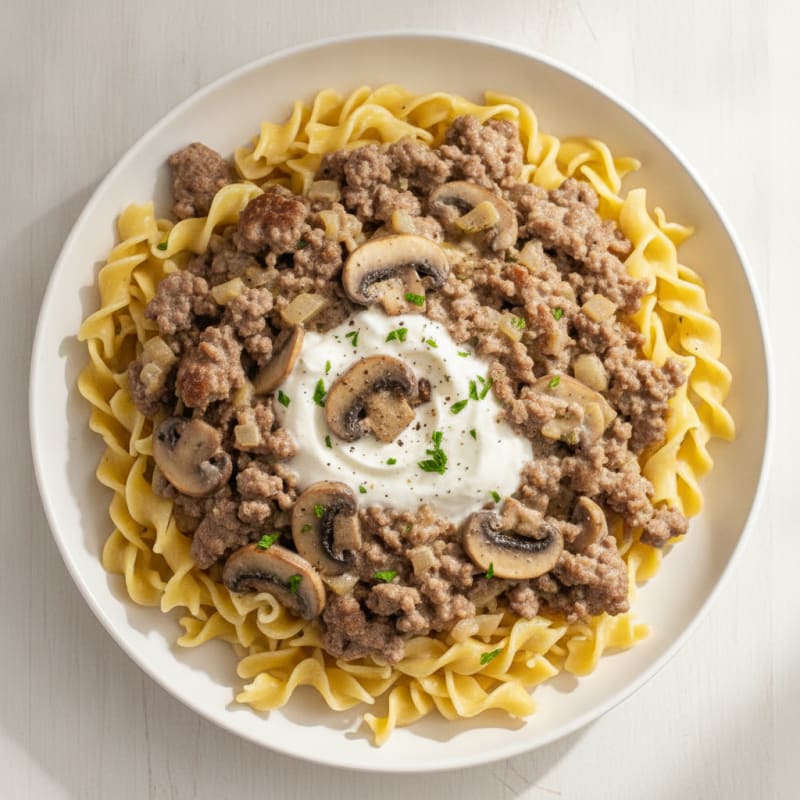 Beef Stroganoff with Egg Noodles