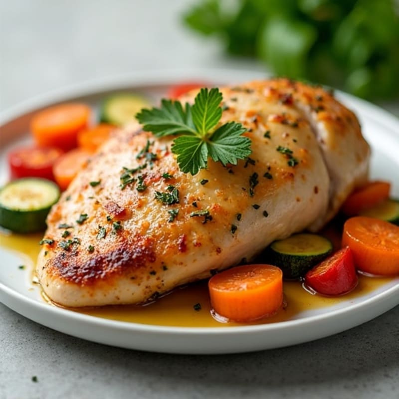 Poulet Rôti aux Herbes avec Légumes Croquants