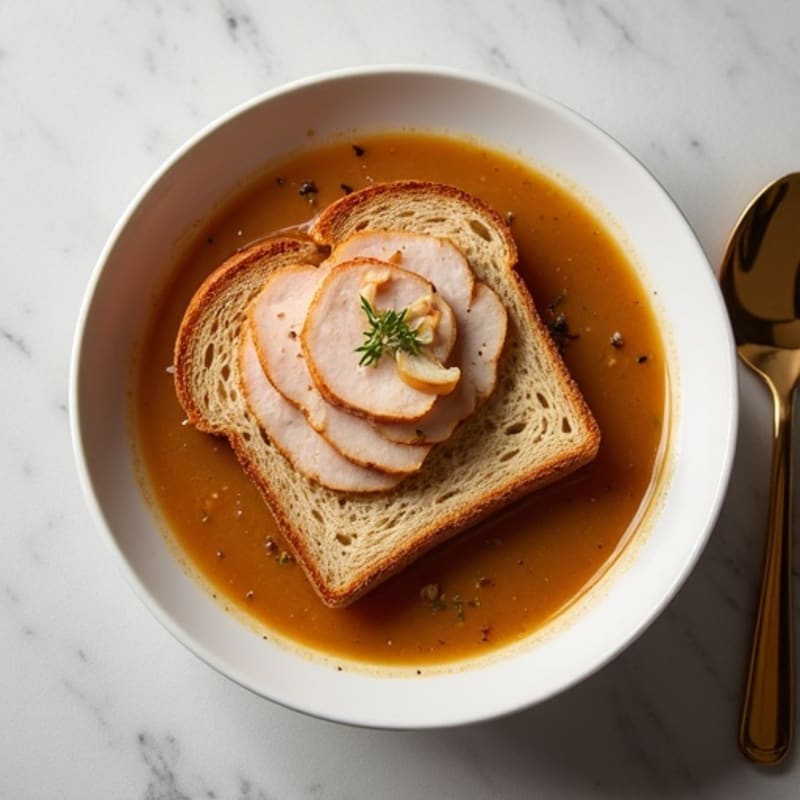 Hearty Caramelized Onion Soup with Crispy Whole Grain Toast