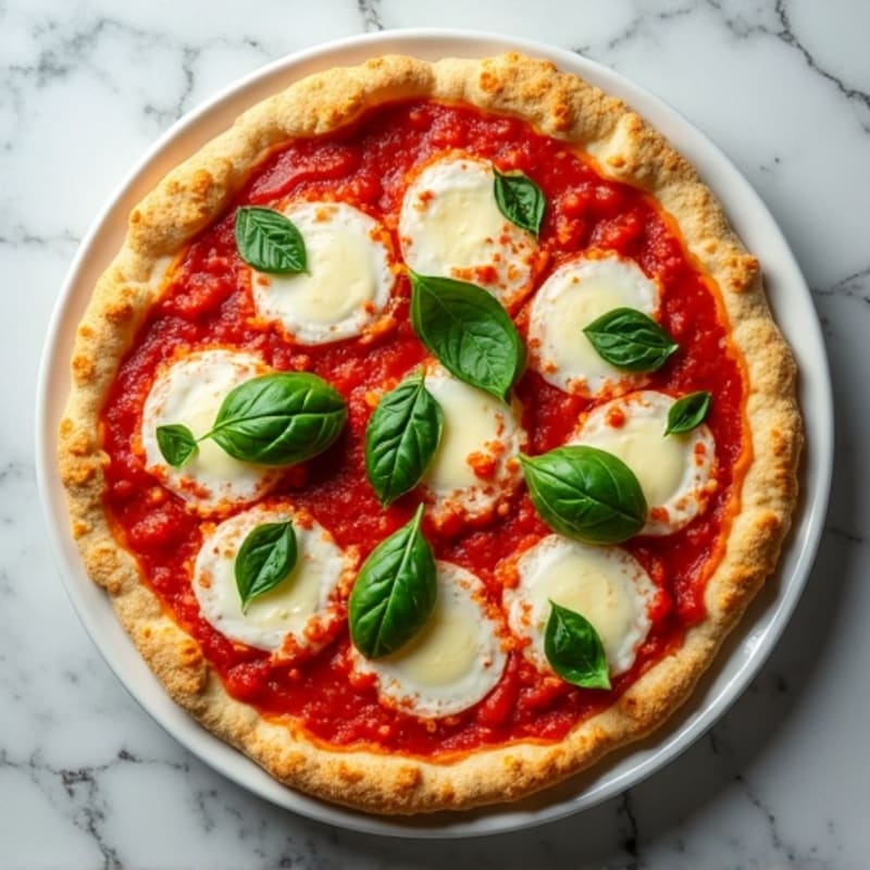 Cauliflower Crust Margherita Pizza with Fresh Basil