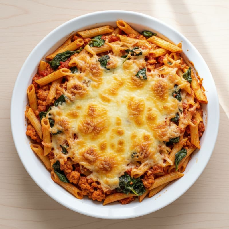 Creamy Baked Ziti with Golden Cheese Crust