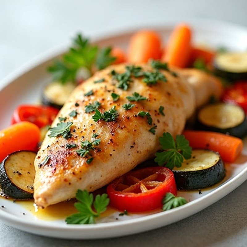 Lemon Herb Roasted Chicken with Roasted Vegetables