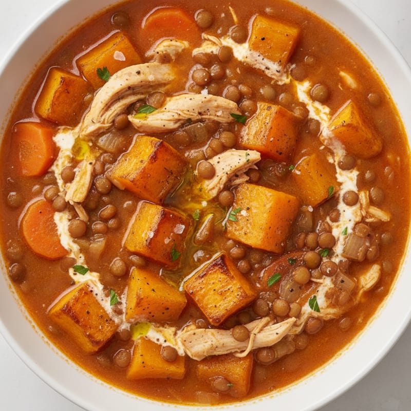Roasted Butternut Squash and Lentil Stew