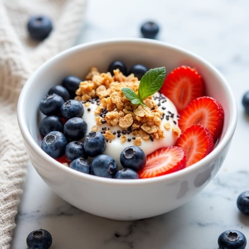 Creamy Greek Yogurt with Fresh Fruit and Crunchy Granola