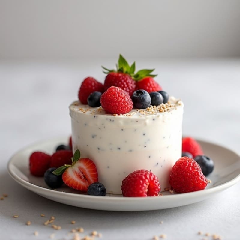 Creamy Greek Yogurt Protein Mousse with Fresh Berries