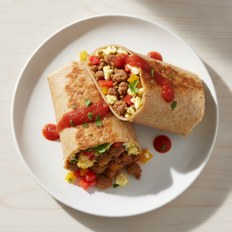 Ultimate Breakfast Burrito with Eggs and Sausage