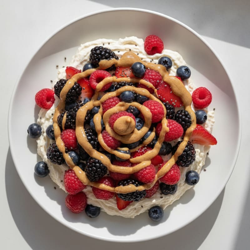 Silky Greek Yogurt Protein Mousse with Mixed Berries