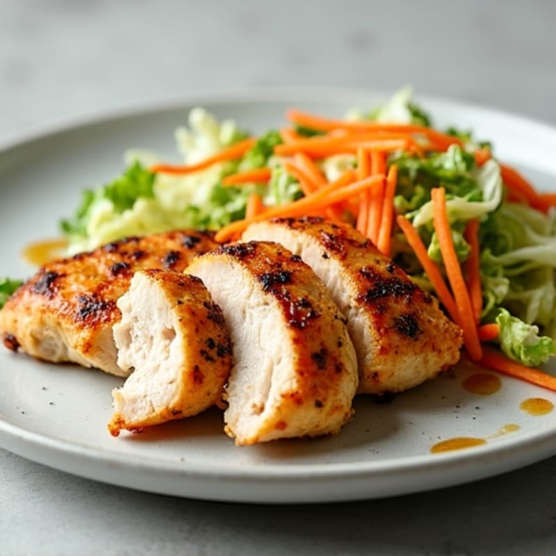 Grilled Chicken Breast with Crunchy Cabbage Slaw