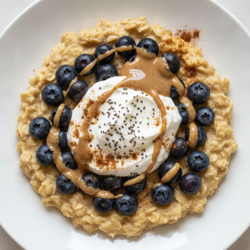 Egg White Oatmeal with Greek Yogurt and Berries