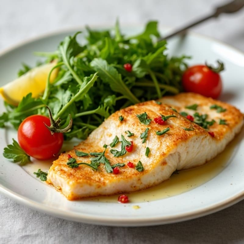 Flaky Pan-Seared Tilapia with Bright Lemon-Herb Arugula Salad