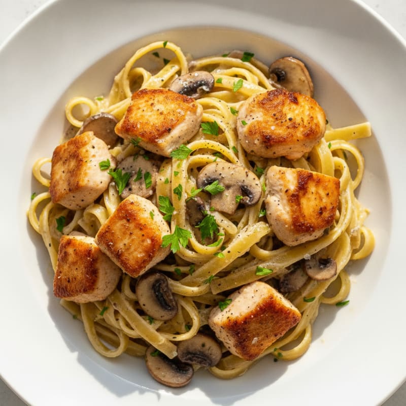 Truffle Chicken Tagliatelle with Mushrooms