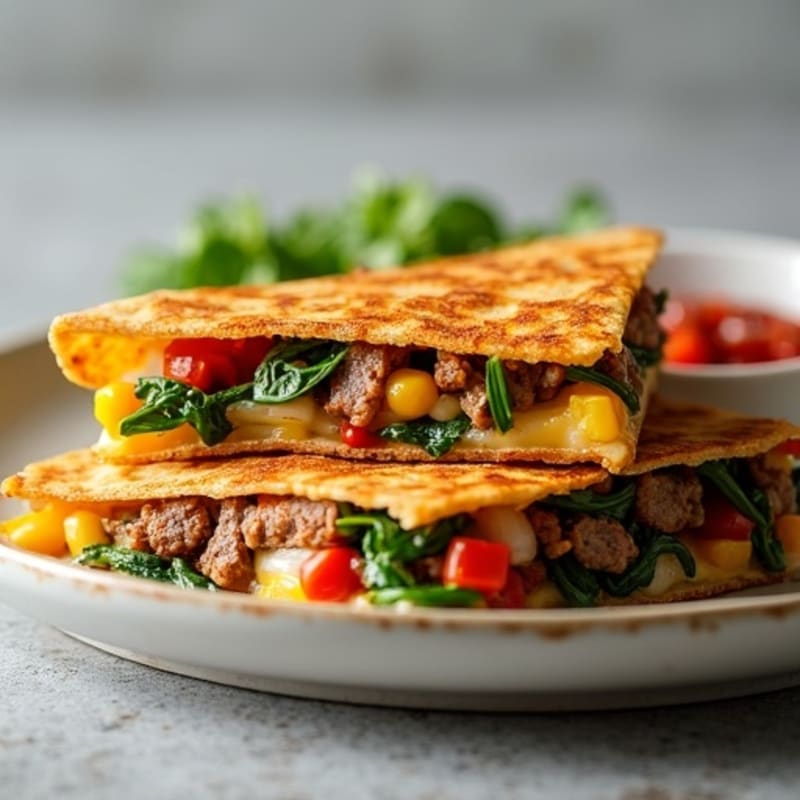 Lean Steak and Loaded Veggie Crispy Quesadillas