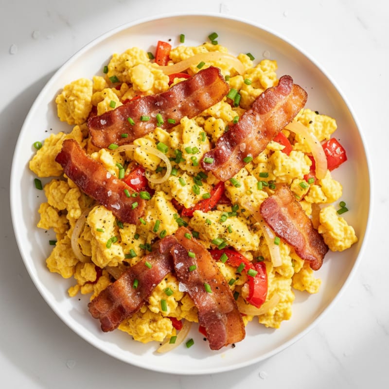 Eggs with Turkey Bacon and Bell Pepper