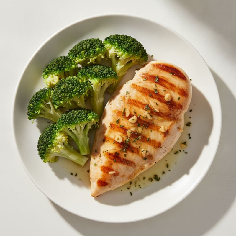 Grilled Chicken Breast with Steamed Broccoli