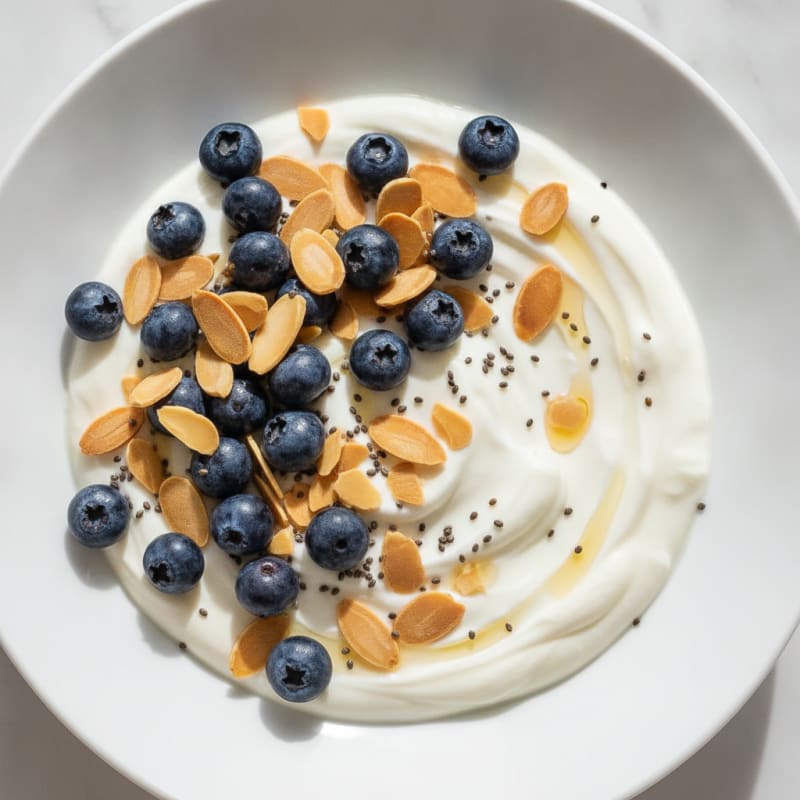 Silky Vanilla Protein Yogurt Bowl with Almonds
