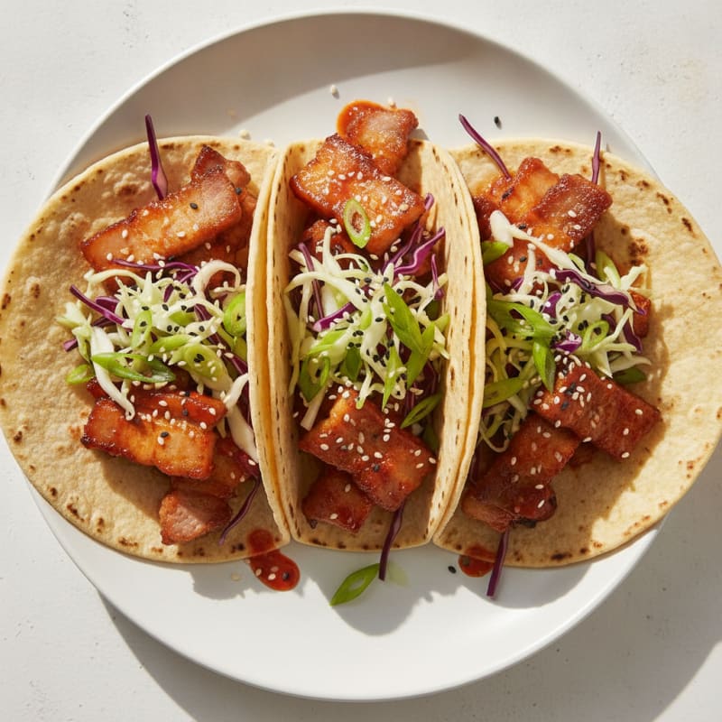 Spicy Gochujang Pork Belly Tacos
