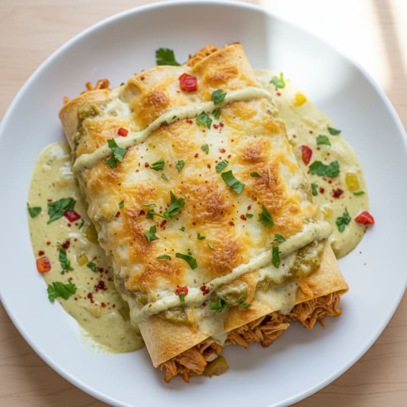 Creamy Chili-Lime Chicken Enchiladas