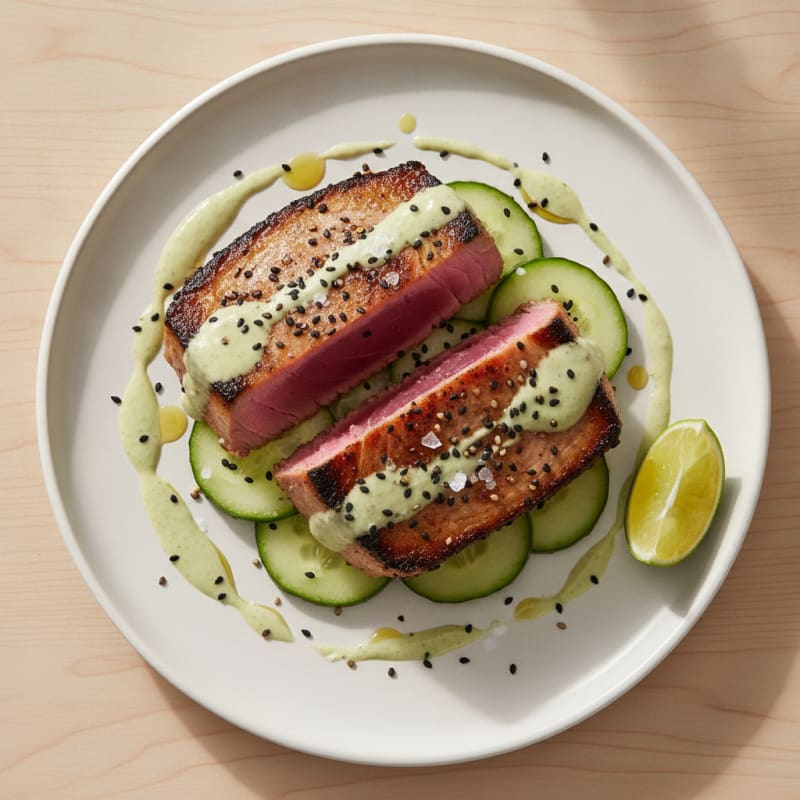 Pan-Seared Ahi Tuna with Wasabi Aioli
