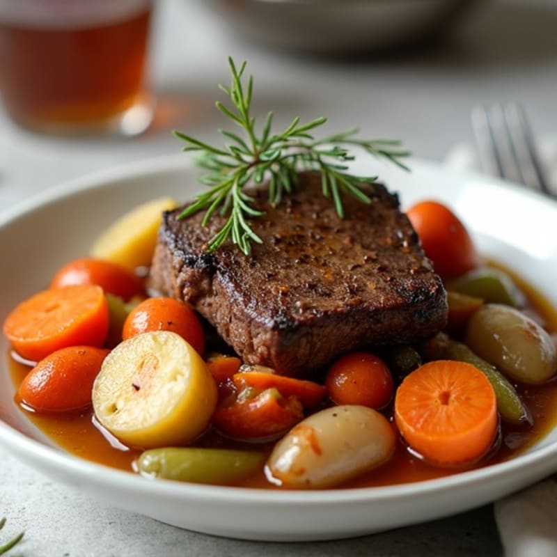 Tender Slow-Cooked Beef Pot Roast with Root Vegetables