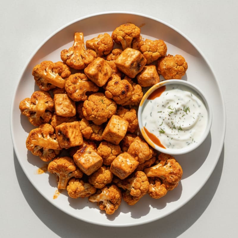 Buffalo Cauliflower Bites with Ranch Dip