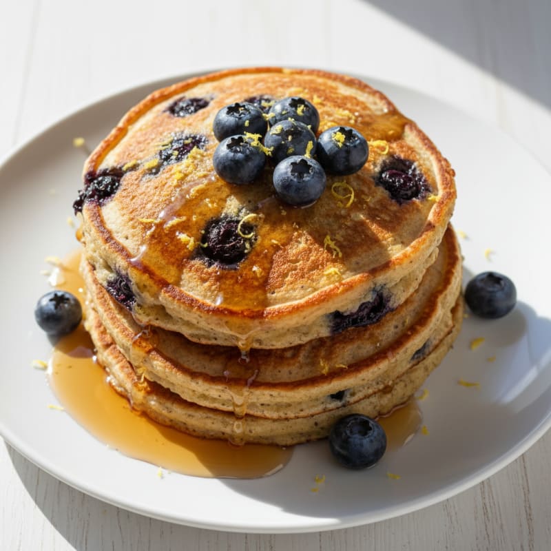 Blueberry Ricotta Pancakes with Lemon Zest