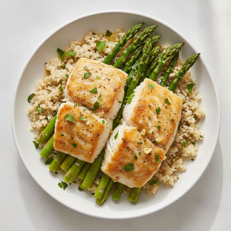 Lemon Herb Baked Cod with Asparagus