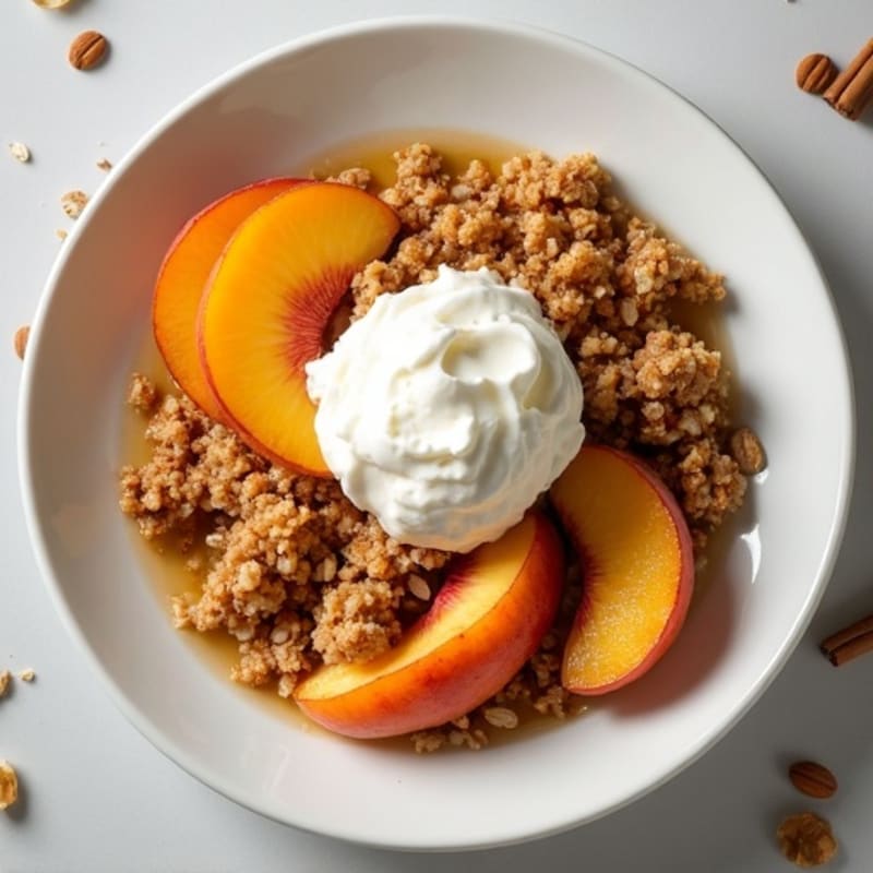 Sweet Peach Crumble with Spiced Oat Topping