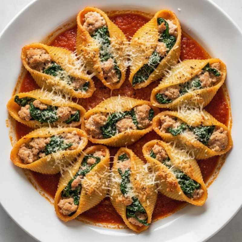 Baked Spinach Ricotta Stuffed Shells