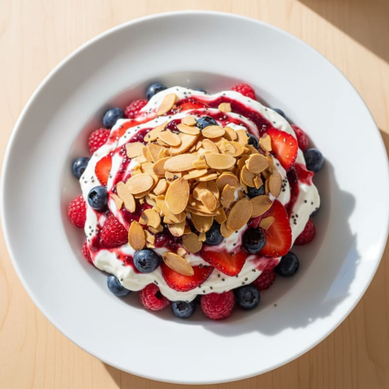 Greek Yogurt Protein Parfait with Mixed Berries