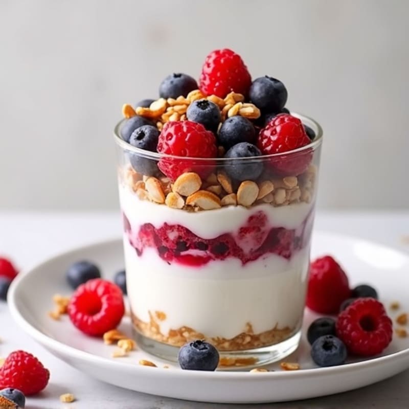 Greek Yogurt Protein Parfait with Mixed Berries