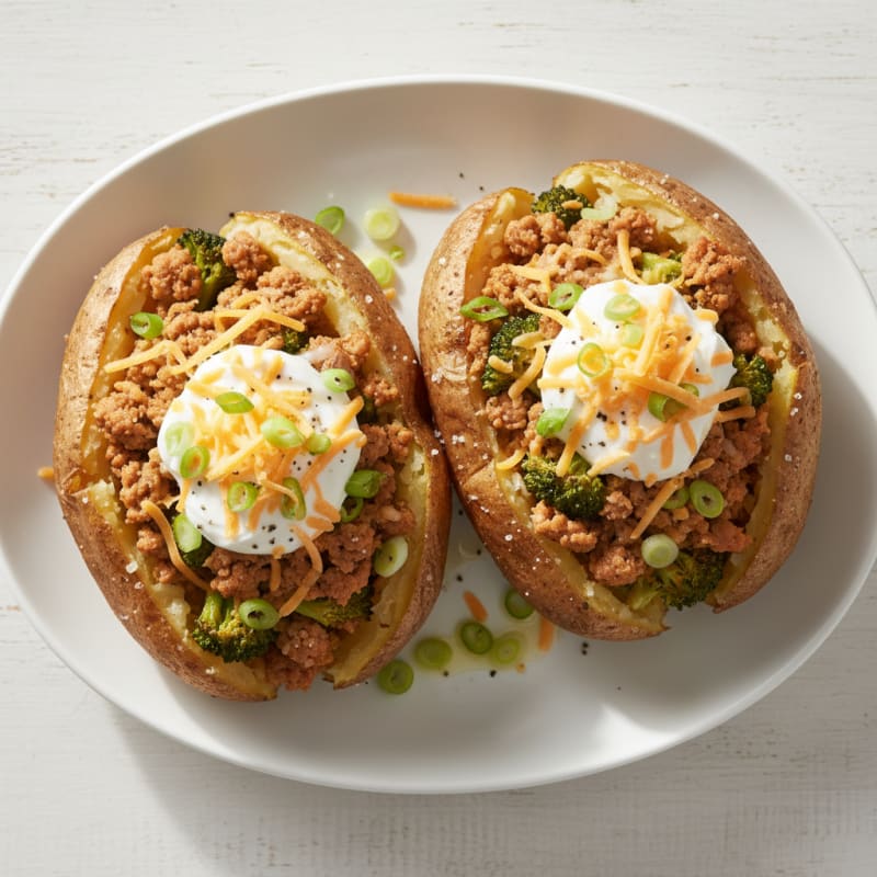 Loaded Baked Potatoes with Savory Toppings