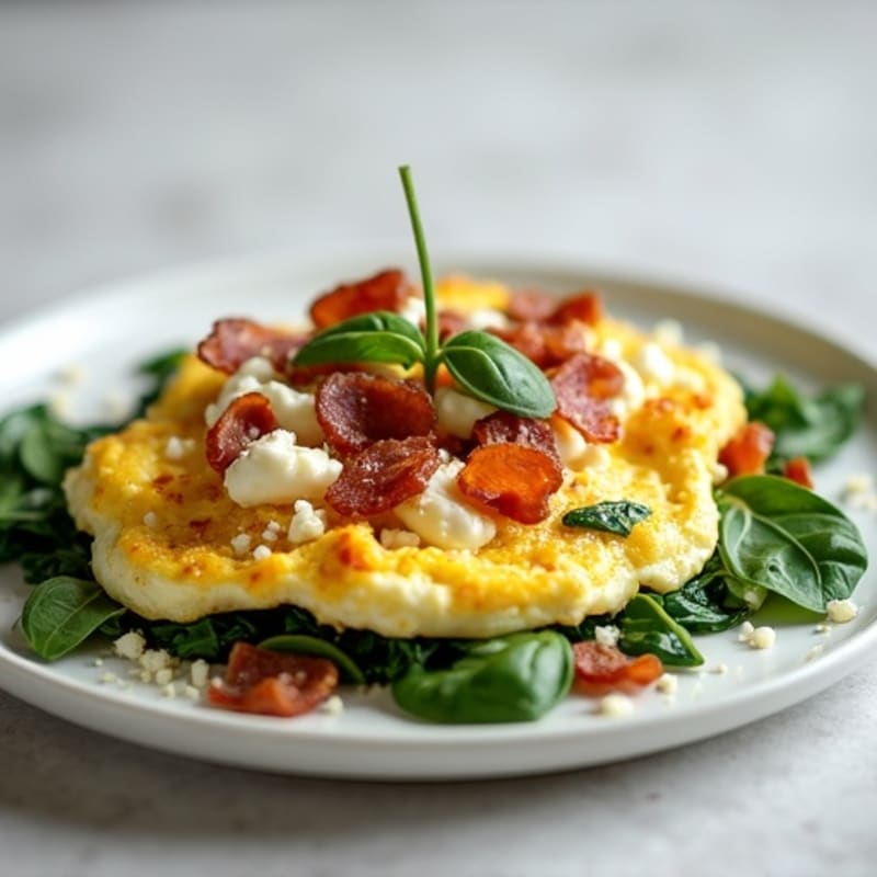 Egg White Spinach Scramble with Turkey Bacon