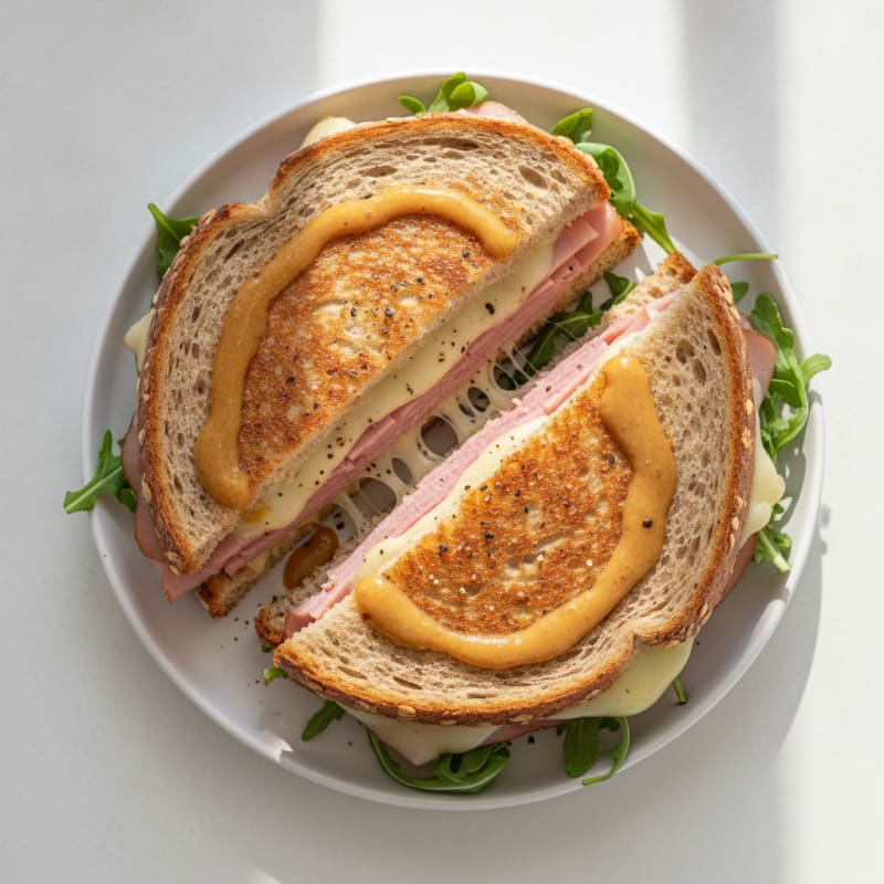 Ham and Swiss Panini with Honey Mustard