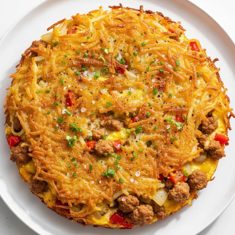 Golden Crispy Hash Brown Breakfast Bake