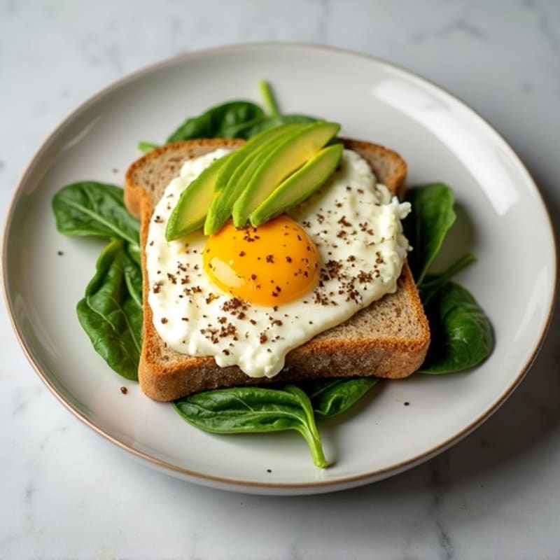 Egg White Scramble with Cottage Cheese and Spinach