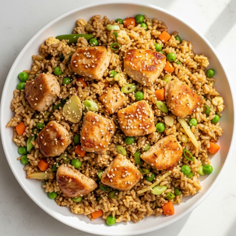 Crispy Sesame-Ginger Chicken Fried Rice