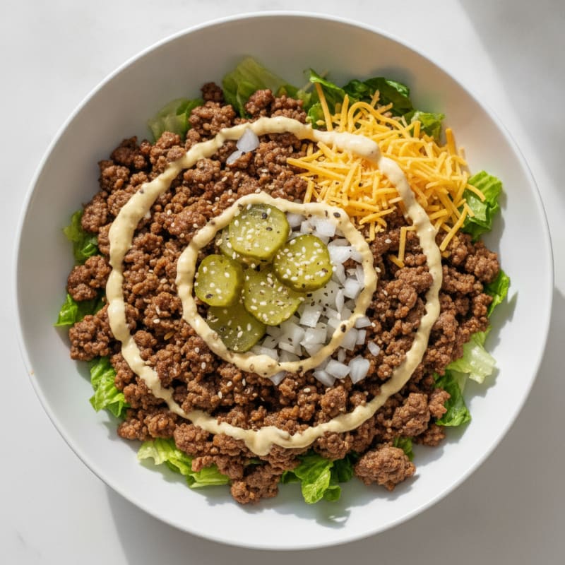 Ground Beef Big Mac Bowl