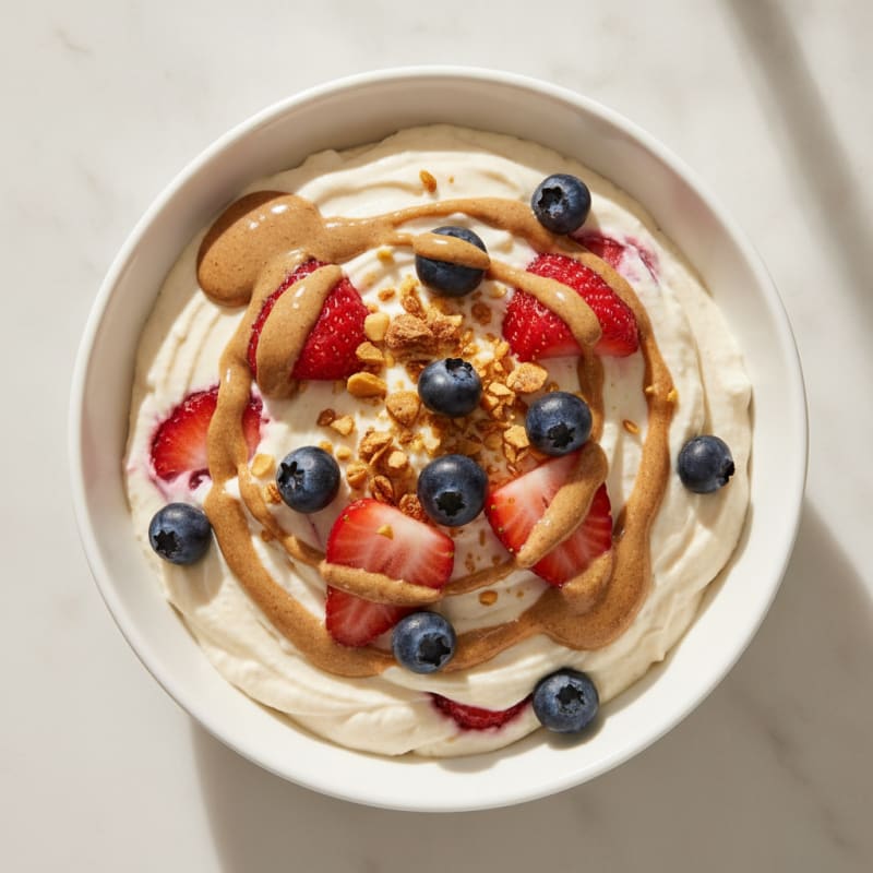 Creamy Greek Yogurt Protein Mousse with Mixed Berries