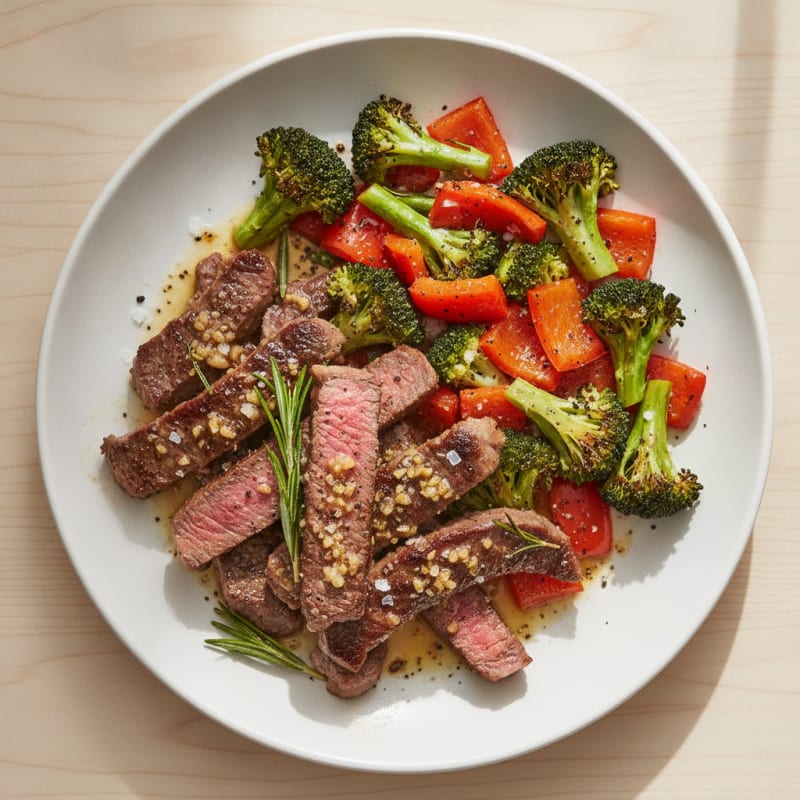 Garlic Herb Beef and Roasted Vegetables