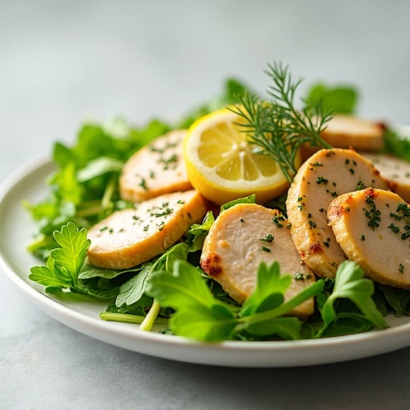 Lemon Herb Chicken Salad with Crunchy Celery and Fresh Greens