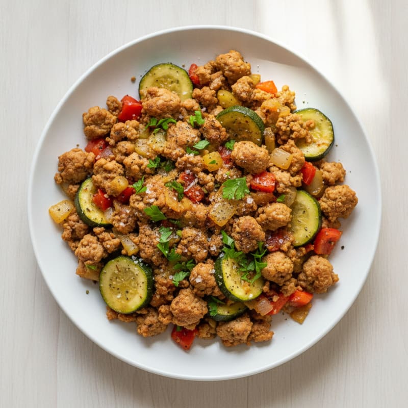 Savory Ground Turkey and Vegetable Skillet