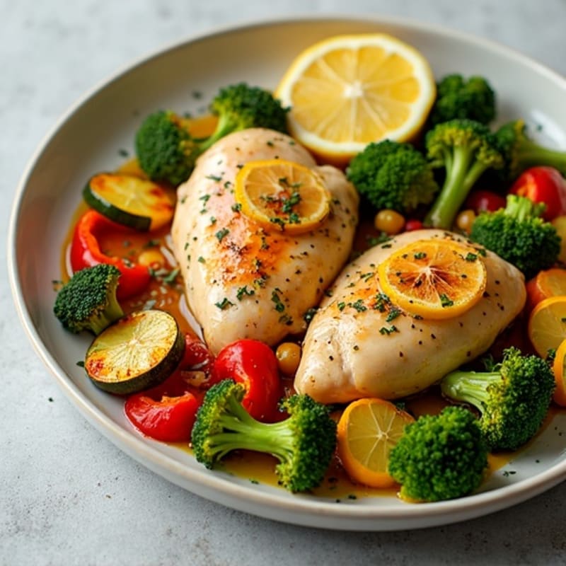 Sheet Pan Lemon Herb Chicken and Crispy Roasted Vegetables