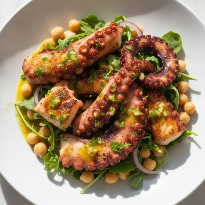 Grilled Octopus with Lemon-Herb Vinaigrette
