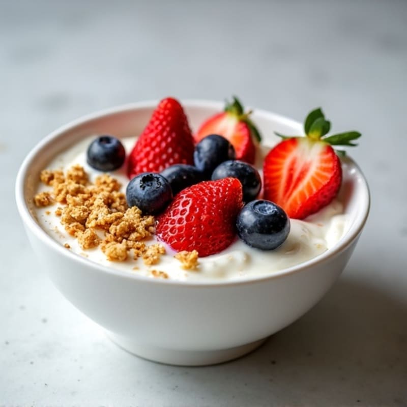 Creamy Greek Yogurt Bowl with Fresh Berries and Crunchy Granola
